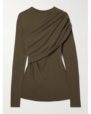 Isabel Marant Asna Draped Ruched Jersey Top - Green