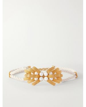 Sonia Petroff Orofina-Plated, Suede And Resin Belt - Natural