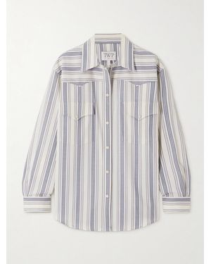 Twp Dutton Striped Twill Shirt - Blue