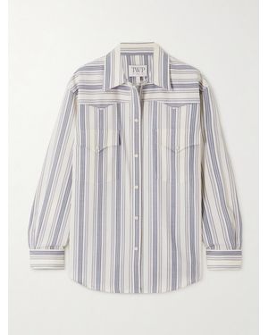 Twp Dutton Hemd Aus Gestreiftem Twill - Blau