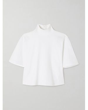Alaïa Cropped Cotton-Jersey Turtleneck T-Shirt - White