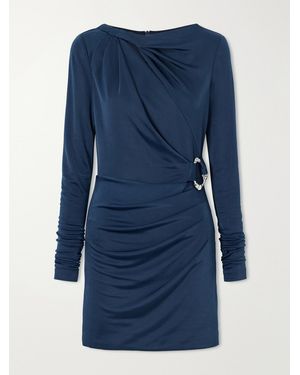 Rebecca Vallance Kiana Embellished Gathered Stretch Mini Dress - Blue