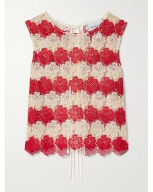 Miguelina Dupree Verkürztes Tanktop Aus Guipure-Spitze - Rot