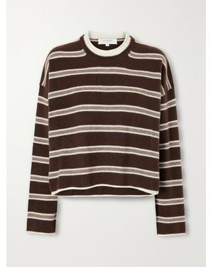 La Ligne Dominick Striped Cashmere And Silk-Blend Jumper - Brown