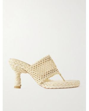 Chloé Isla Crocheted Raffia Mules - Natural