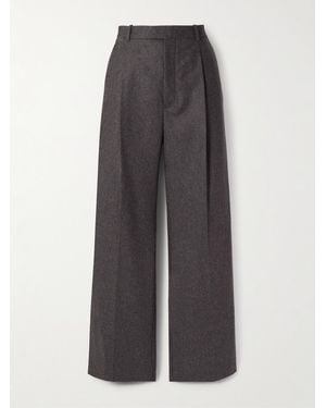 Carven Pleated Wool Straight-Leg Trousers - Grey