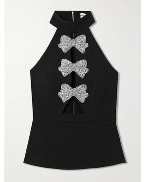 Rebecca Vallance Lita Cutout Embellished Cady Top - Black