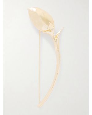 Erdem Bloom-Plated Brooch - Weiß