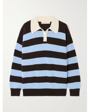 &Daughter Edith Striped Wool Polo Jumper - Blue