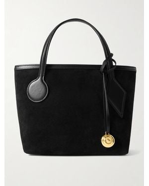 Liffner Sprout Micro Embellished Leather-Trimmed Suede Tote - Black