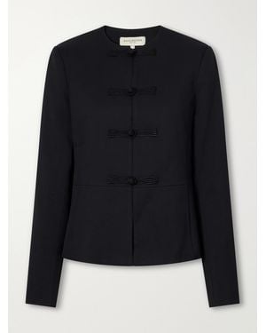 Kallmeyer Tilda Collarless Wool-Blend Gabardine Jacket - Black