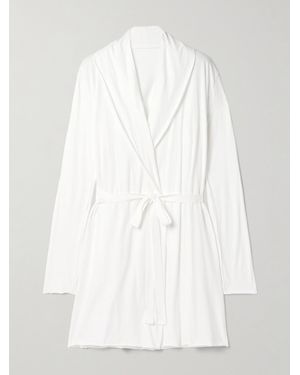 Skin Belted Organic Pima Cotton-Jersey Robe - White