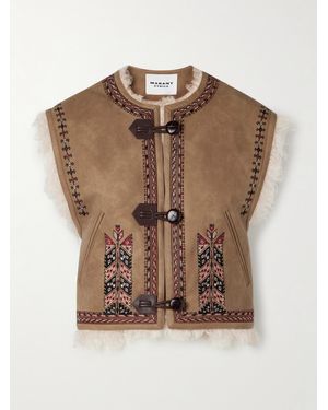 Isabel Marant Clemencia Weste Aus Fleece Mit Stickereien - Braun