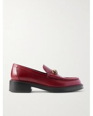 Gucci Mocassins En Cuir À Ornements Horsebit - Rouge