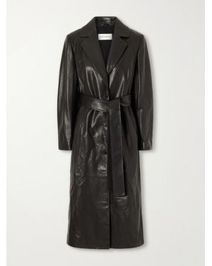 Nour Hammour Camden Belted Leather Coat - Black