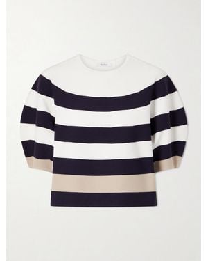 Max Mara Striped Jersey Jumper - Blue