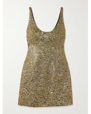 Emilia Wickstead Einna Floral Metallic Cloqué Mini Dress - Green