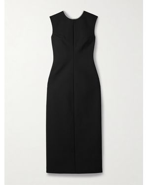 Rohe Charliana Open-Back Crystal-Embellished Wool-Blend Maxi Dress - Black