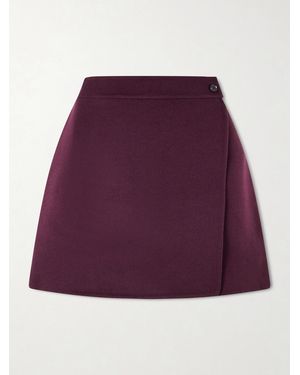 Leset Noah Wool And Cashmere-Blend Mini Wrap Skirt - Purple