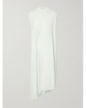 Bottega Veneta Gathered Cady Halterneck Midi Dress - White