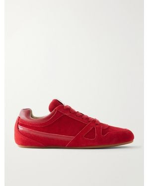 Isabel Marant Senny Perforated Suede Sneakers - Red
