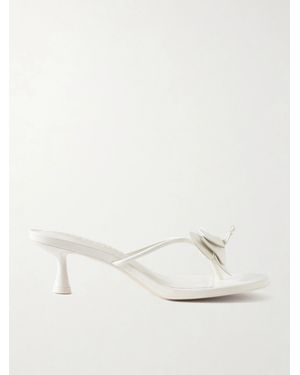 Cult Gaia Addison Embellished Leather Thong Sandals - Natural