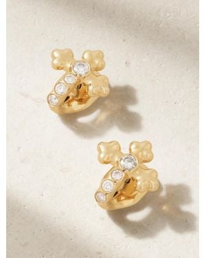 UNIFORM OBJECT Cross 18-Karat Diamond Earrings - Metallic