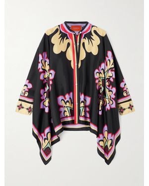 La DoubleJ Printed Silk-Twill Shirt - Black