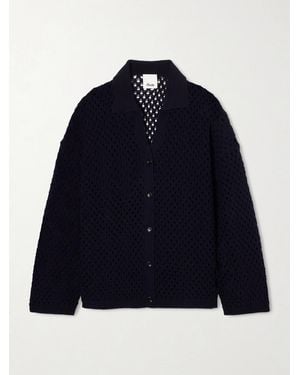 Allude Open-Knit Wool And Cashmere-Blend Overshirt - Bleu