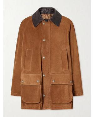 Nili Lotan Kedem Suede And Leather-Trimmed Jacket - Brown