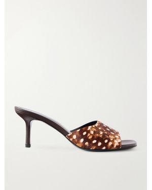 STAUD Bea Calf Hair Mules - Natural
