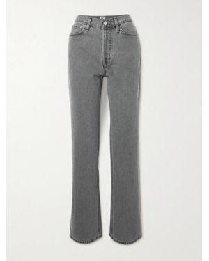 TOTEME High-Rise Straight-Leg Organic Jeans - Grey