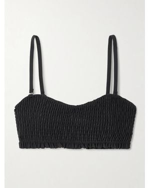 Ulla Johnson Marseille Smocked Bikini Top - Schwarz