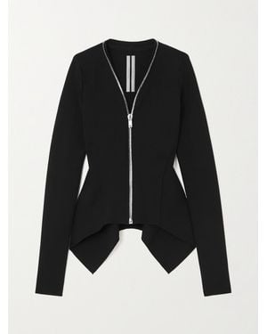 Rick Owens Asymmetric Ponte Jacket - Black