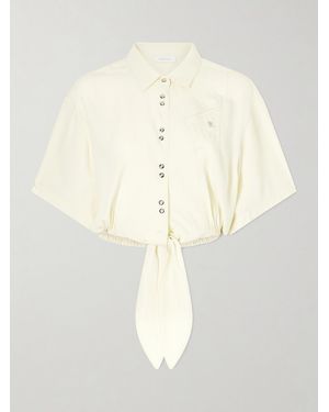 Rabanne Logo-Embellished Knotted Blouse - Natural