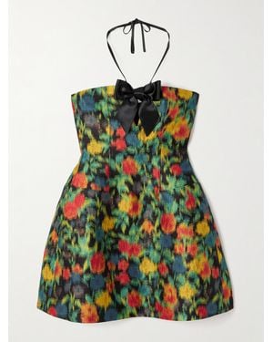ShuShu/Tong Minikleid Aus Brokat Mit Schleife - Grün
