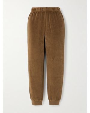 Suzie Kondi Tinos Cotton-Blend Velour Track Pants - Natural