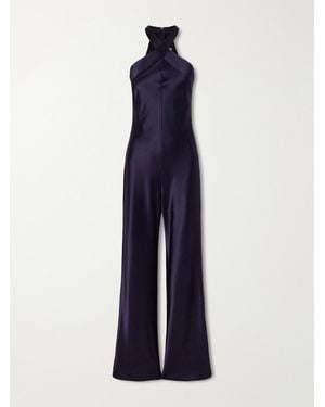 Galvan London Eve Satin Jumpsuit - Blue