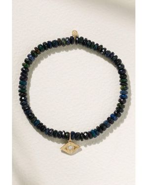 Sydney Evan Small Evil Eye 14-Karat, Opal And Diamond Bracelet - Black
