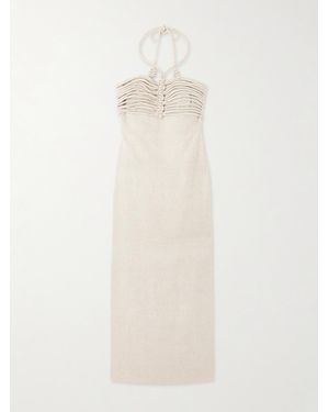 ANDRES OTALORA Mezcalitos Knotted Linen Midi Dress - White