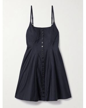 La Ligne Cotton-Poplin Mini Dress - Blue