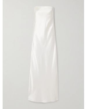 Salon 1884 Net Sustain Linea Strapless Silk Gown - White