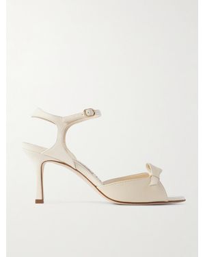 Manolo Blahnik Limosan 70 Leather Sandals - Natural