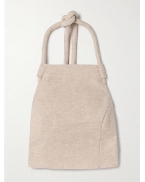 Cult Gaia Themis Cotton And Linen-Blend Halterneck Top - Natural