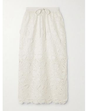 Zimmermann Patience Broderie Anglaise Cotton Midi Skirt - White