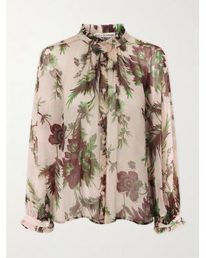 Alix Of Bohemia Poet Summermoss Floral-Print Chiffon Blouse - Natural