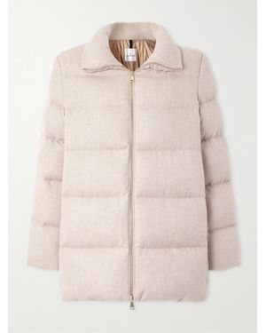 Moncler Bonaguil Padded Wool And Cashmere-Blend Down Jacket - Natural