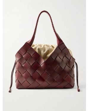 Dragon Diffusion Castello Woven Leather Shoulder Bag - Red