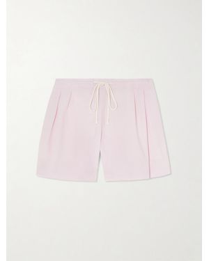 Maria McManus Rope-Trimmed Pleated Poplin Shorts - Pink