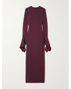 Solace London Blake Draped Crepe Gown - Purple